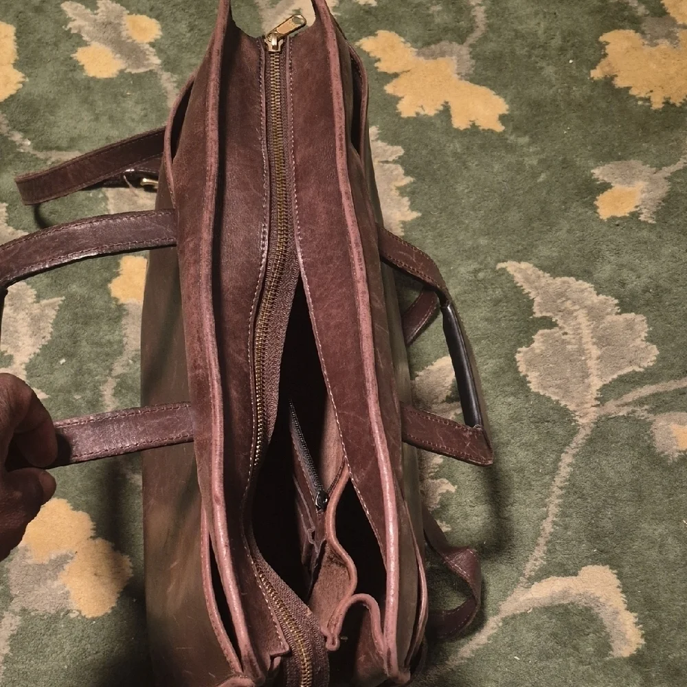 Elegant Dark Brown Leather Briefcase for Men